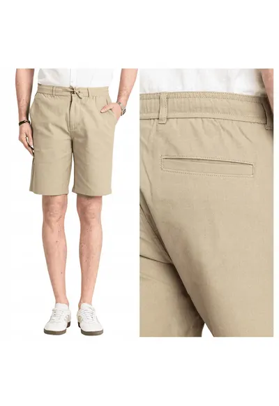 Pantaloni Scurti Barbati - Brad Shorts - 3Xl - Bej - Croi: Regular Fit - Stil: Drept - Compozitie Material: 75% Bumbac 25% In - Bej - Bej