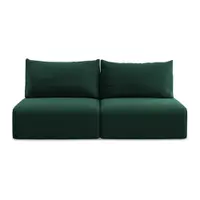 Canapea verde-închis extensibilă/cu spațiu de depozitare cu tapițerie din catifea 216 cm Kalena – Makamii