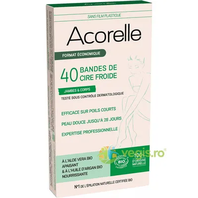 Benzi Depilatoare pentru Corp cu Ceara Rece si Aloe Vera Format Mare Bio 10x4buc