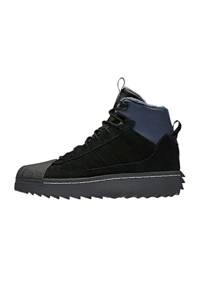 Pantofi sport high-top wedge Superstar Winter Trek - Negru/Albastru indigo