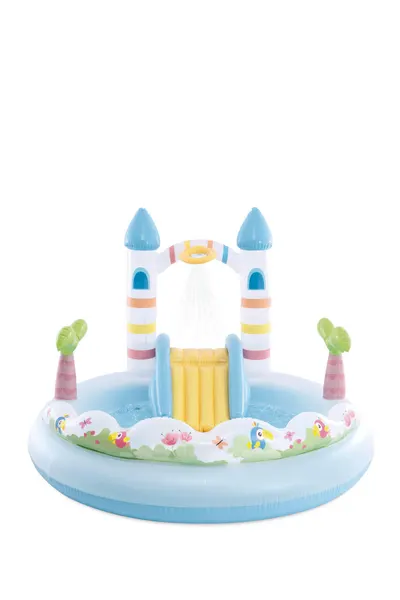 Piscină de joacă, castel și unicorn, cu tobogan și aspersor, Intex