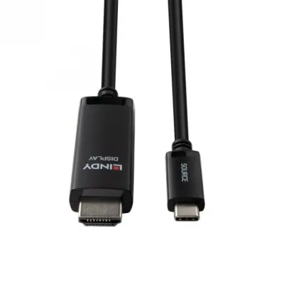 Cablu USB Type C la HDMI 8K60Hz/4K144Hz T-T 3m, Lindy L43435