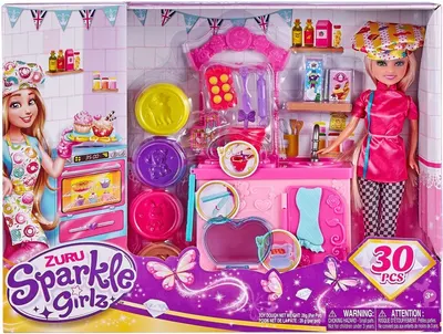 Set joc Zuru Sparkle Girlz - Păpușă cu bucătărie, 30 piese