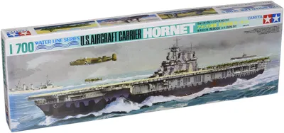 Model asamblabil Tamiya Militari: Nave - Portavion american Hornet CV-8 - Water Line Series