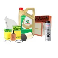 Pachet revizie CASTROL 5W-30 + filtre Mann Purro + Flush pentru 1.9 2.0 TDI VAG