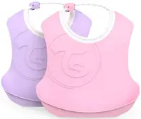 Set de bavete Twistshake - roz si mov, 2 bucati, peste 4 luni