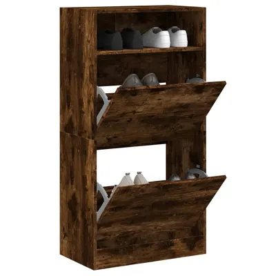 Gossi pantofar, stejar fumuriu, 60x34x116 cm, lemn compozit