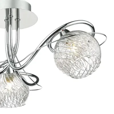 Plafoniera Rehan 3 Light Semi Flush Decorative Glass Polished Chrome Frame