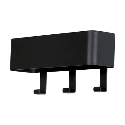Cuier de perete negru cu raft din metal 27 cm Dax Play – Spinder Design