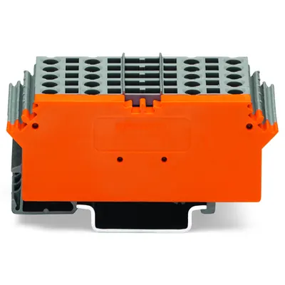 Terminal block for pluggable modules; 10-pole; with 4-conductor terminal blocks; with marker carrier; with orange separator; for DIN-rail 35 x 15 and 35 x 7.5; 2.5 mm²; CAGE CLAMP®; 2,50 mm²; gray