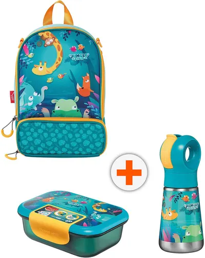 Set geantă termo, sticlă și cutie Maped Picnik Miniz - Jungle Fever