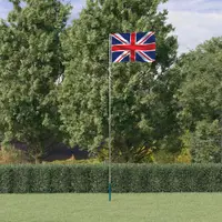 vidaXL Steag Marea Britanie și stâlp din aluminiu, 5,5 m