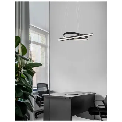 Lampa suspendata ARIES Dimabil Nisipiu Negru Aluminiu & Acrylic LED 48 Wat 230 Volt 2363Lm 3000K IP20