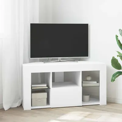 vidaXL Șifonier LED pentru TV colțar 100 x 40 x 50 cm Alb