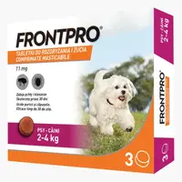 Antiparazitar caini impotriva puricilor si a capuselor, sub forma de comprimat, FrontPro S 11 mg, pentru caini intre 2-4 kg, 1 comprimat