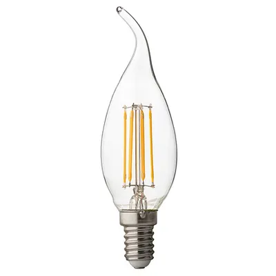 Bec LED cu filament dimabil, tip flacara, 4W, E14, 4200K, 220-240V AC