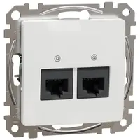 Priza dubla RJ45 Cat6 UTP,Schneider, SDD111462,Sedna Design,alb