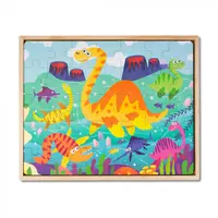 Puzzle 3 in 1 din Lemn - Dinozauri Montessori