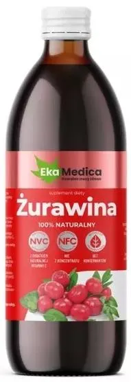Suc de afine roșii cu camu-camu și vitamina C naturală, 500 ml, EkaMedica