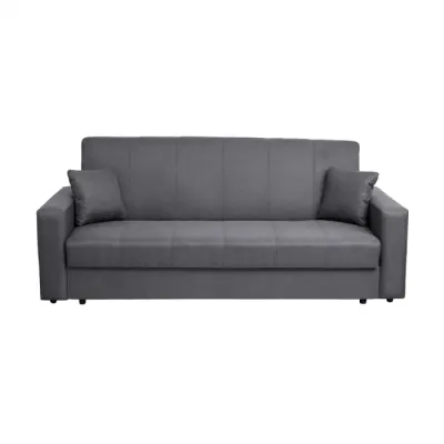 Canapea CORINNE II extensibila, 3 locuri, cu lada depozitare, gri inchis, 220x90x96 cm