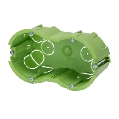 Green Wall - Round Flush-Mounting Boxes - 2+2 Modul - For Plasteboard and Mobile Walls - 86x76x53