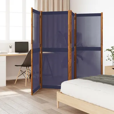 vidaXL Paravan de cameră cu 4 panouri, albastru închis, 280x180 cm