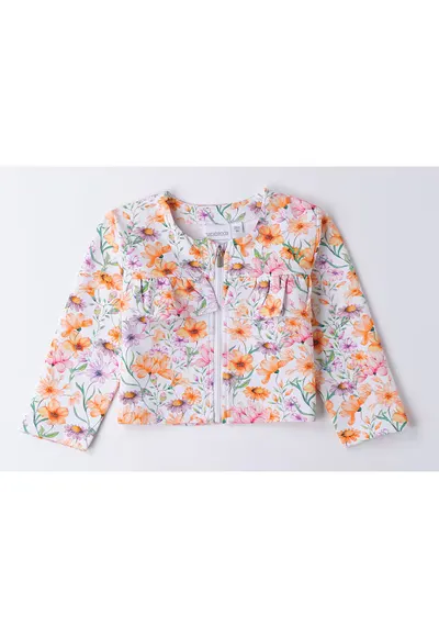 Jacheta de primavara cu imprimeu floral pentru fete - Multicolor