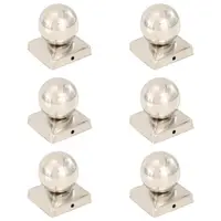 vidaXL Capace stâlpi tip glob, 6 buc., 101x101 mm, oțel inoxidabil