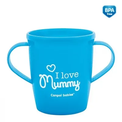 Canita antrenament cu manere 250 ml albastra