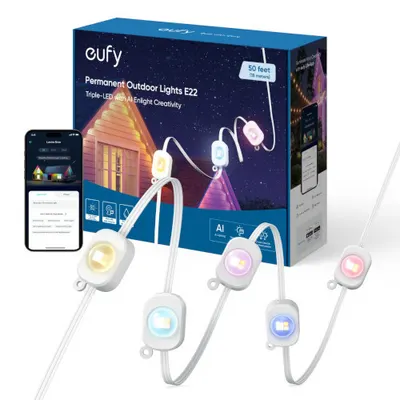 Iluminat smart Eufy - Permanent Outdoor Light White, RGB, alb