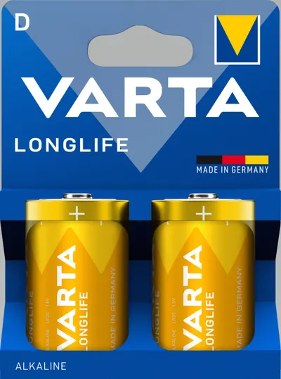 Baterii alcaline VARTA - Longlife, D, 2 buc.
