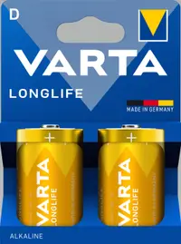 Baterii alcaline VARTA - Longlife, D, 2 buc.