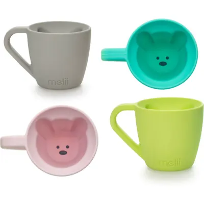 Melii Silicone Bear Mug ceasca Pink & Purple 2x145 ml