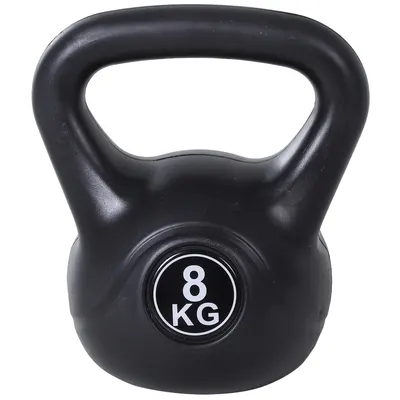 HOMCOM Kettlebell 8 kg, Ganteră pentru Antrenament de Forță și Fitness, 22x17x24 cm, Negru | Aosom Romania