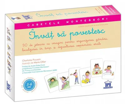 Învăț să povestesc cu Montessori. 90 de jetoane pentru relatat povești și ghid - Paperback - Charlotte Poussin