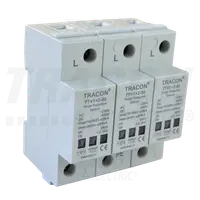 Descarcator de supratensiuni,AC/DC,clasa1+2,unitar cu soclul TTV1+2-80-3P 230/400 V, 50 Hz, 8 kA (10/350 us) 40/80 kA (8/20 us), 3P