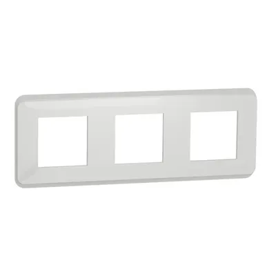 Placa ornament, Unica Pro, trei module, alb