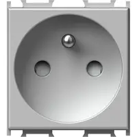 Modul Priza st. francez 1P 16A ST IP20 Argint, Set 10 buc, TEM Modul TEM-VM40ES-P