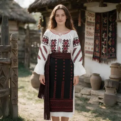 Costum popular format din catrinta , brau si ie Toni
