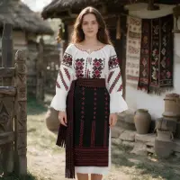 Costum popular format din catrinta , brau si ie Toni