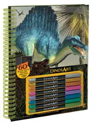 Caiet de colorat cu pagini negre DinosArt - Dinozauri