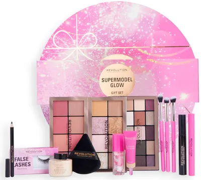 Makeup Revolution Set cadou Super Model Glow, 14 piese