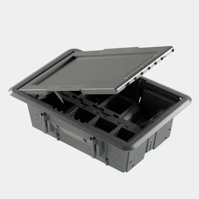 Doza de pardoseala cu capac decupat 16 module Gewiss System GW24606