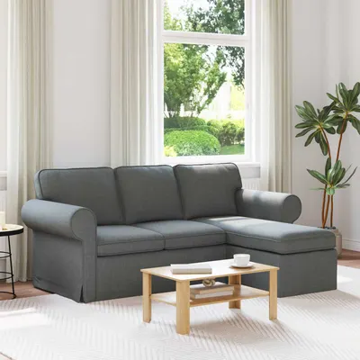 vidaXL Canapea Gri închis 195 x 138 x 80 cm țesătură