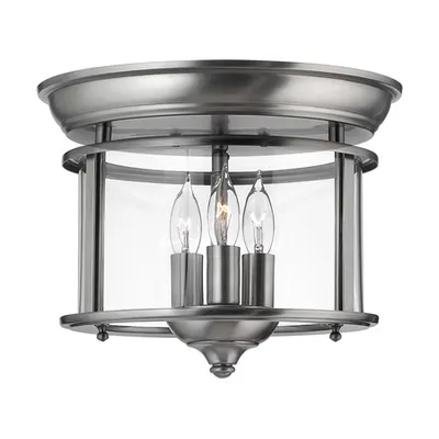 Corp de iluminat decorativ pentru exterior, Gentry 3 Light Flush Mount – Pewter