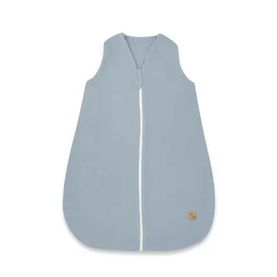 Sac de dormit, Qmini, Cu fermoar, Pentru bebelusi, De iarna, Din muselina dubla, 70 cm, Material certificat Oeko Tex Standard 100, Jeans