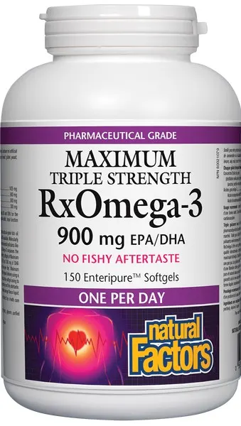 RX Omega-3 Maximum, 1425 mg, 150 capsule gelatinoase moi, Natural Factors
