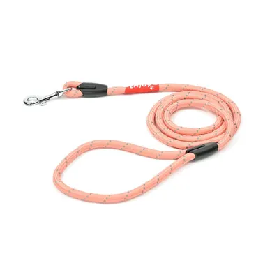 Lesa sport reflectorizanta pentru caini, roz, realizata din poliester, lungime 120 cm, latime 0.6 cm