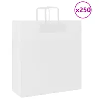 Gossi pungi de hartie 250 buc cu manere albe 45x17x48 cm