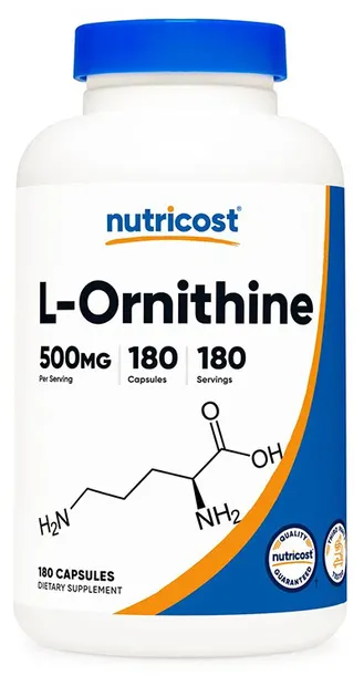 L-Ornithine, 500 mg, 180 capsule, Nutricost